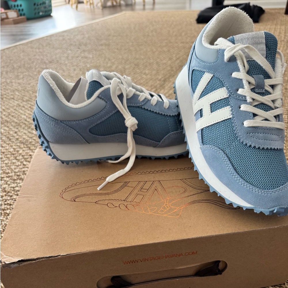Vintage Havana Blue and White Sneakers